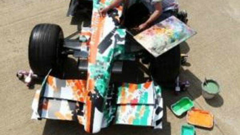 Force India 'art car' ready for auction