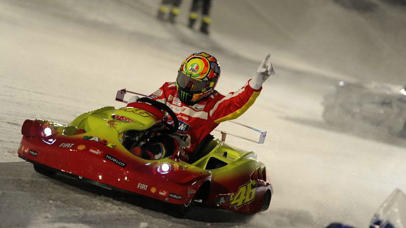 Valentino Rossi wins on ice as Wrooom 2012 ends