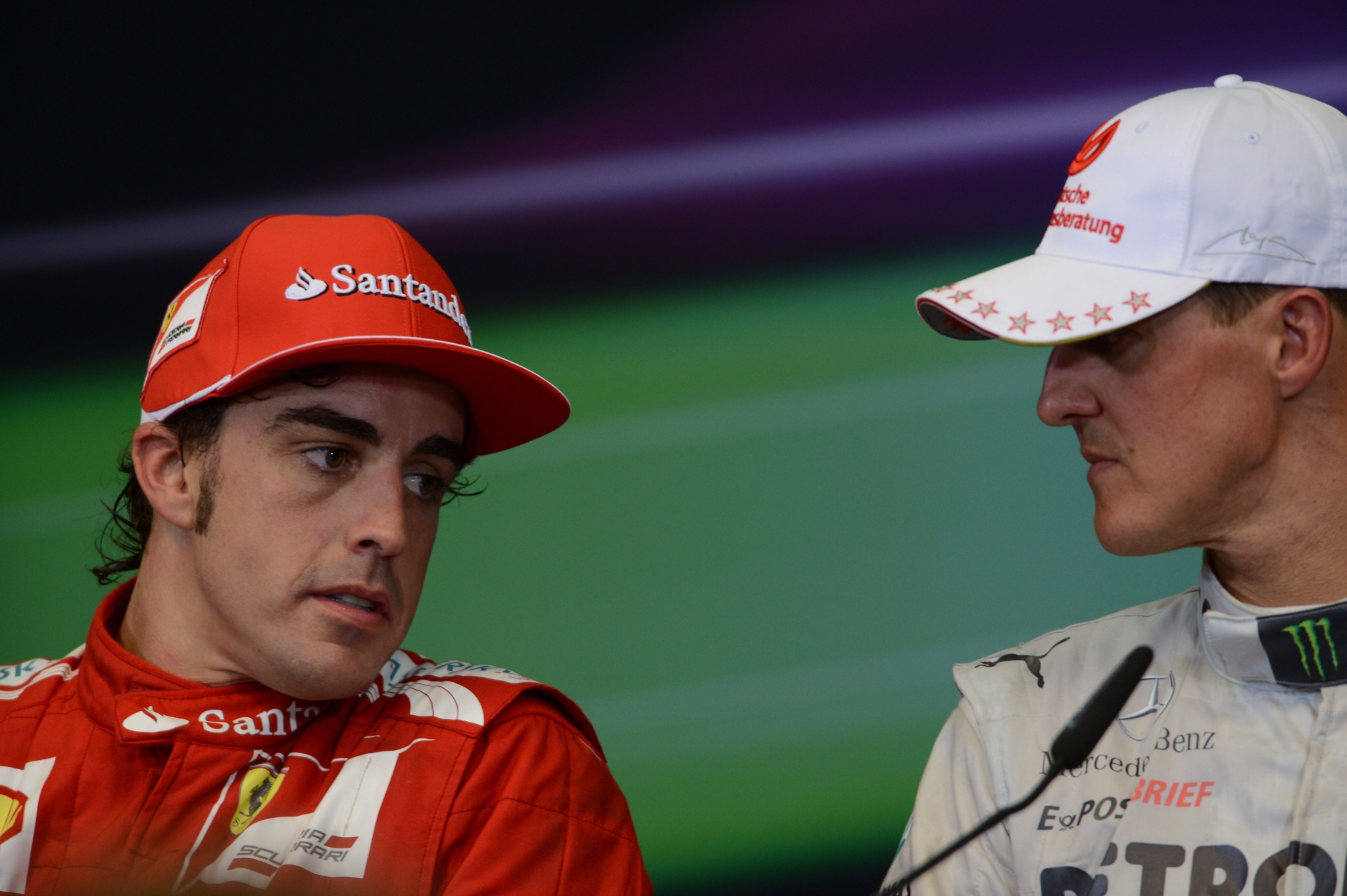 - Race, Press conference, Fernando Alonso (ESP) Scuderia Ferrari F2012 and Michael Schumacher (GER) Mercedes AMG F1
