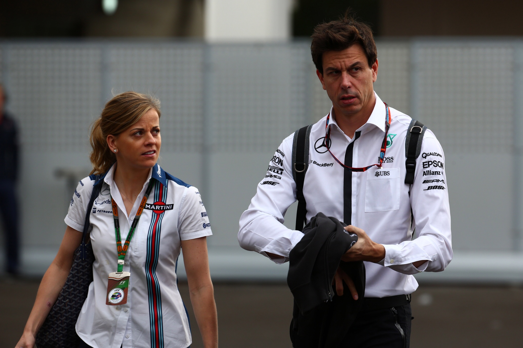 - Susie Wolff (GBR) Williams Development Driver and Toto Wolff (GER) Mercedes AMG F1 Shareholder and Executive
