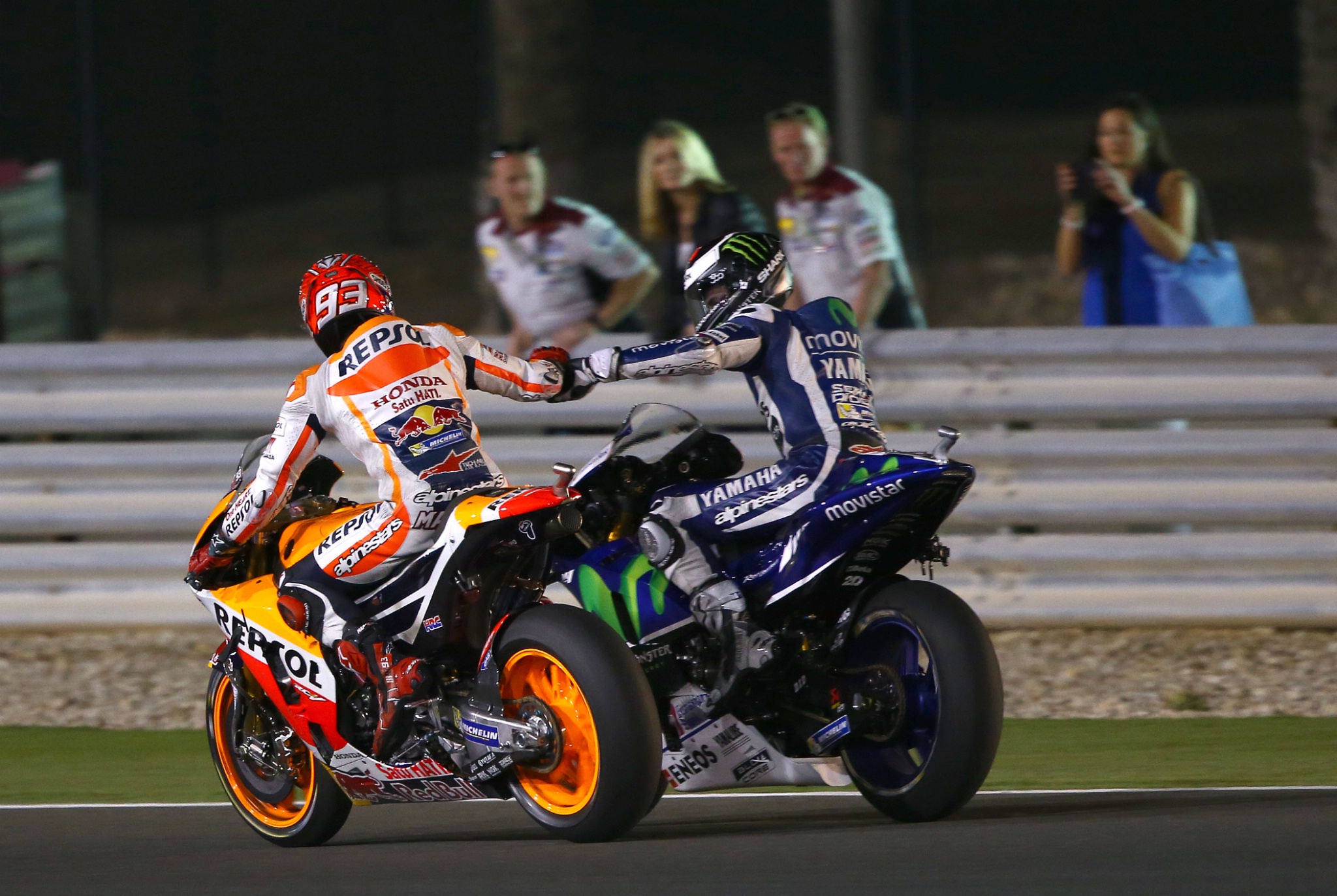Marc Marquez and Jorge Lorenzo, Qatar MotoGP race. 20th March