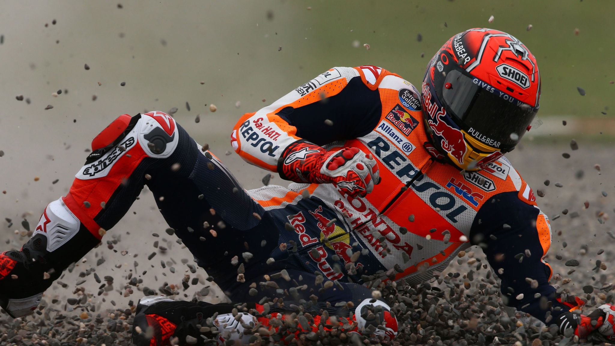 Marquez crash, Argentine MotoGP, 9th April