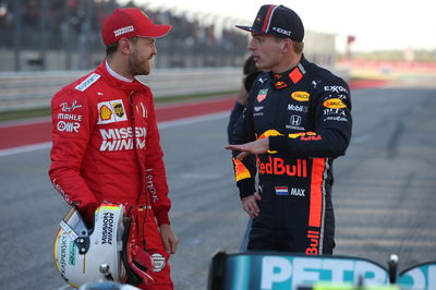 - Parc ferme, Sebastian Vettel (GER) Scuderia Ferrari SF90 and Max Verstappen (NED) Red Bull Racing