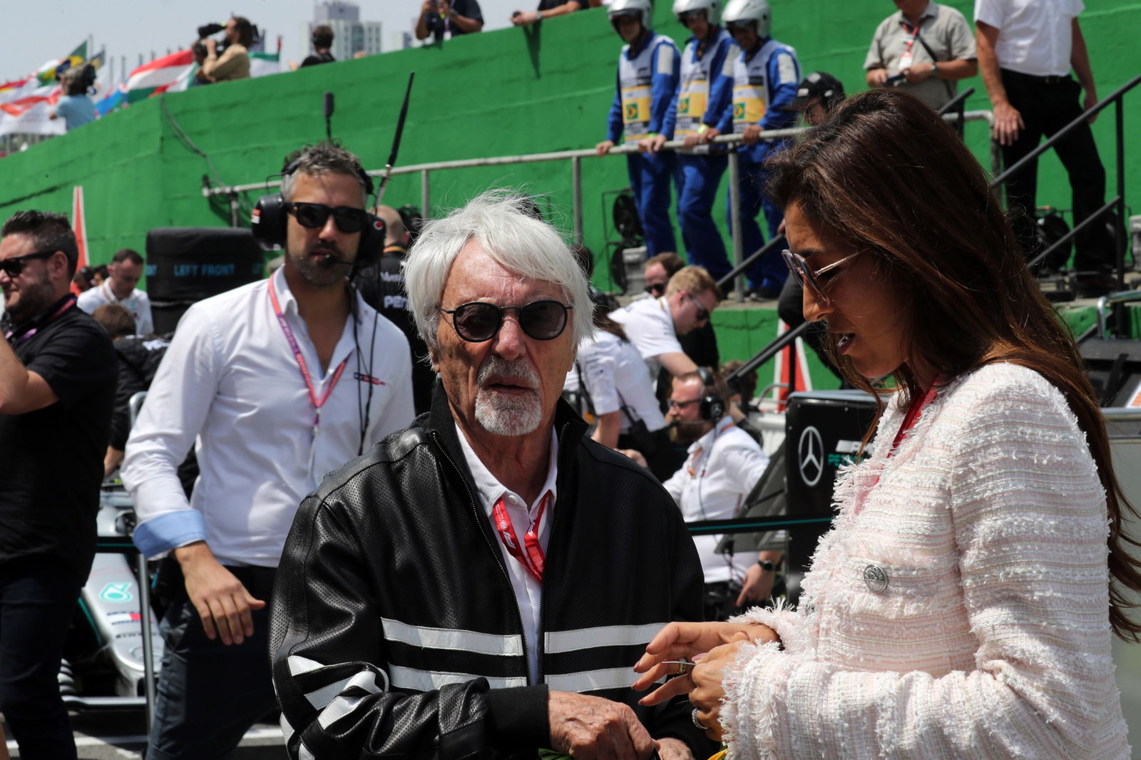 - Race, Bernie Ecclestone (GBR) and Fabiana Flosi (BRA), Wife of Bernie