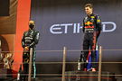 (L to R): second placed Lewis Hamilton (GBR) Mercedes AMG F1 on the podium with race winner and World Champion Max