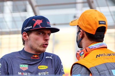 (L to R): Max Verstappen (NLD) Red Bull Racing and Daniel Ricciardo (AUS) McLaren on the drivers