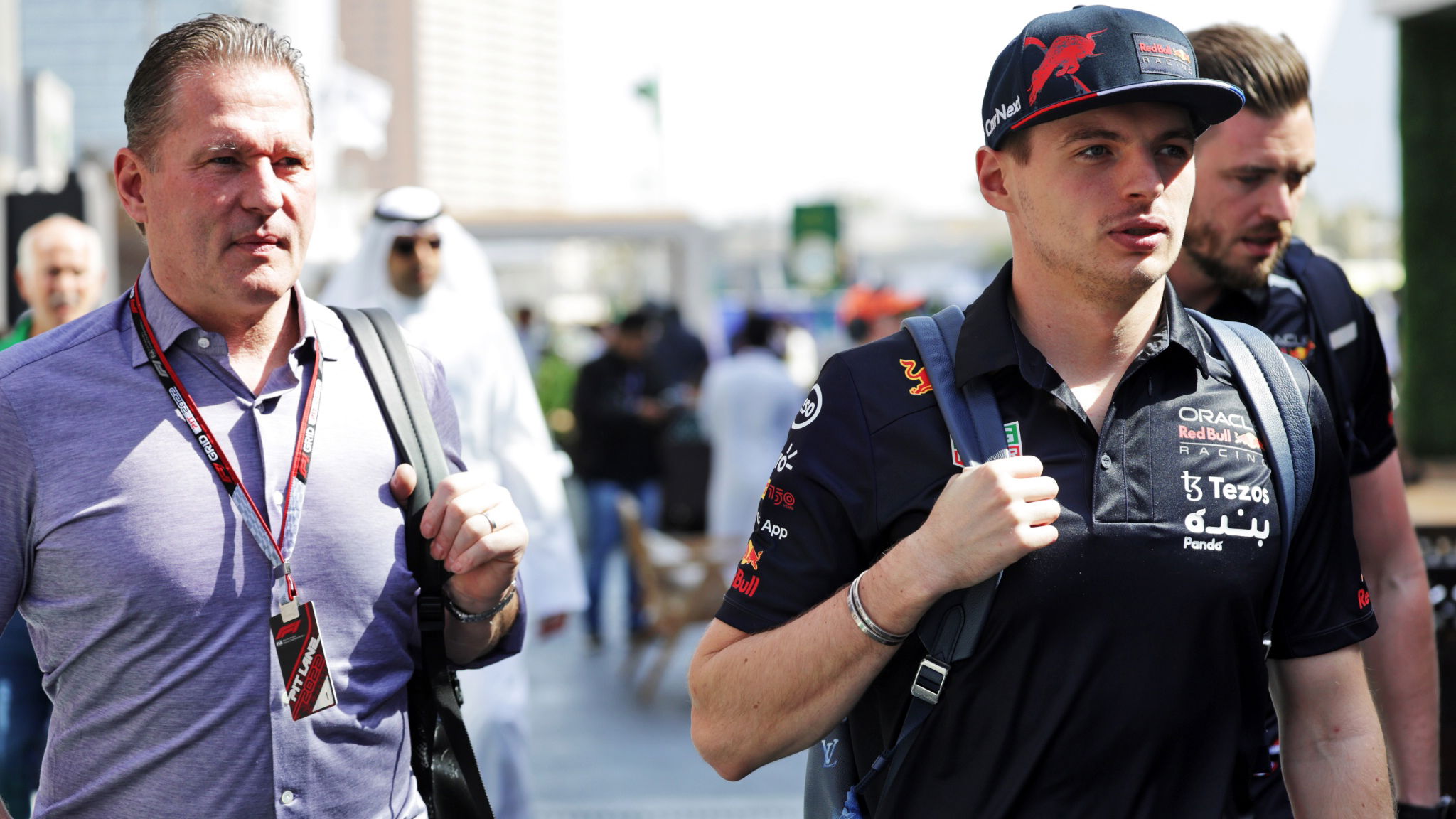 Max Verstappen (NLD) Red Bull Racing with his father Jos Verstappen