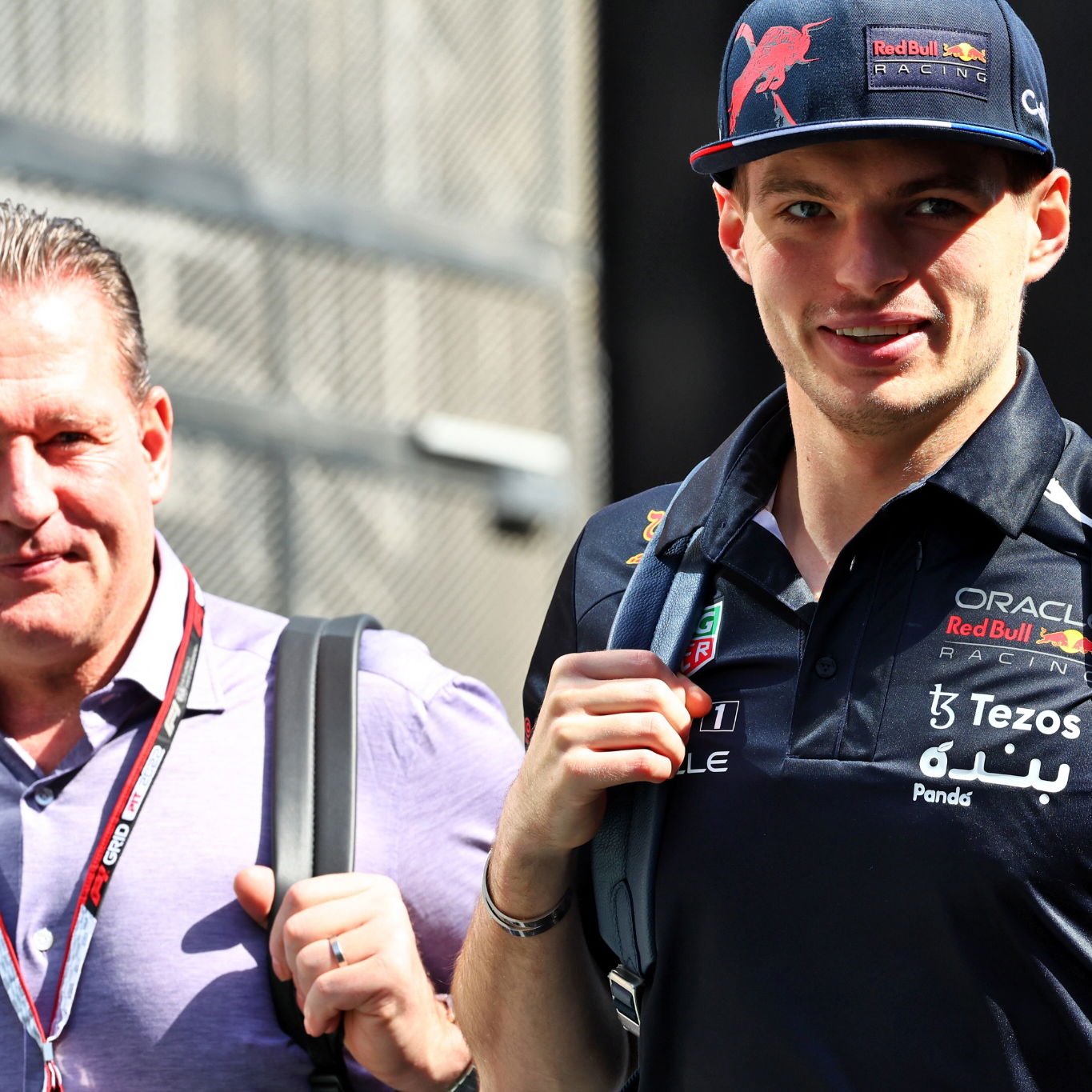 Max Verstappen (NLD) Red Bull Racing with his father Jos Verstappen