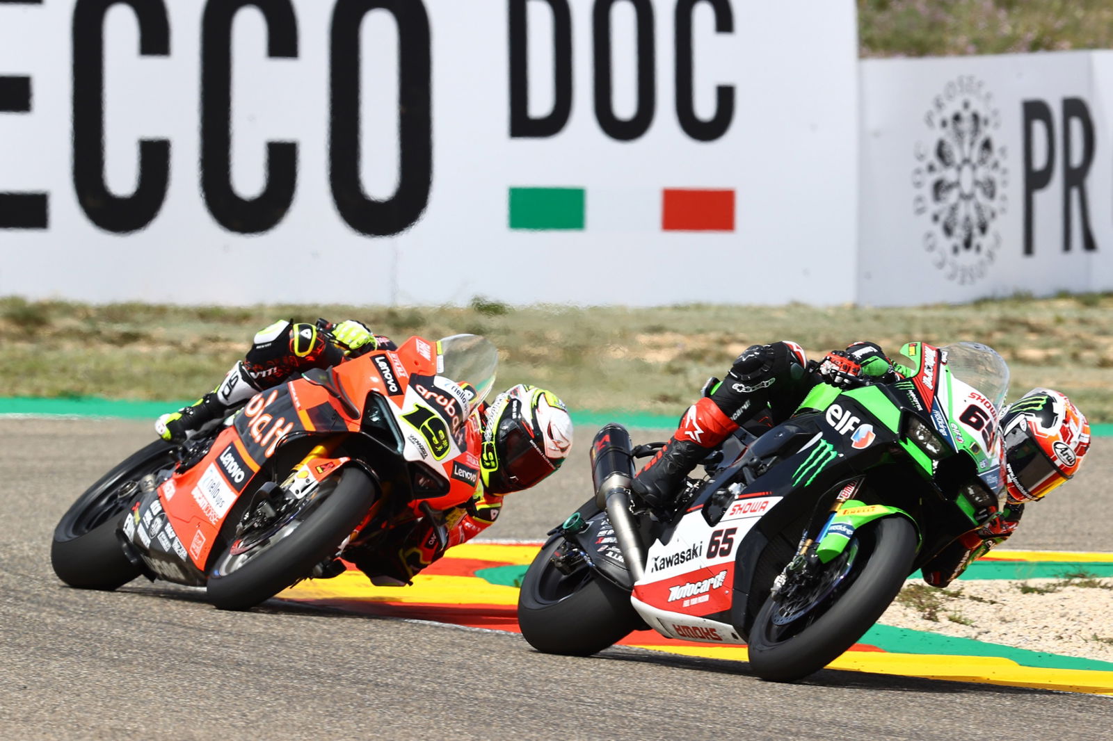 Jonathan Rea Kawasaki, Alvaro Bautista Ducati WorldSBK Aragon