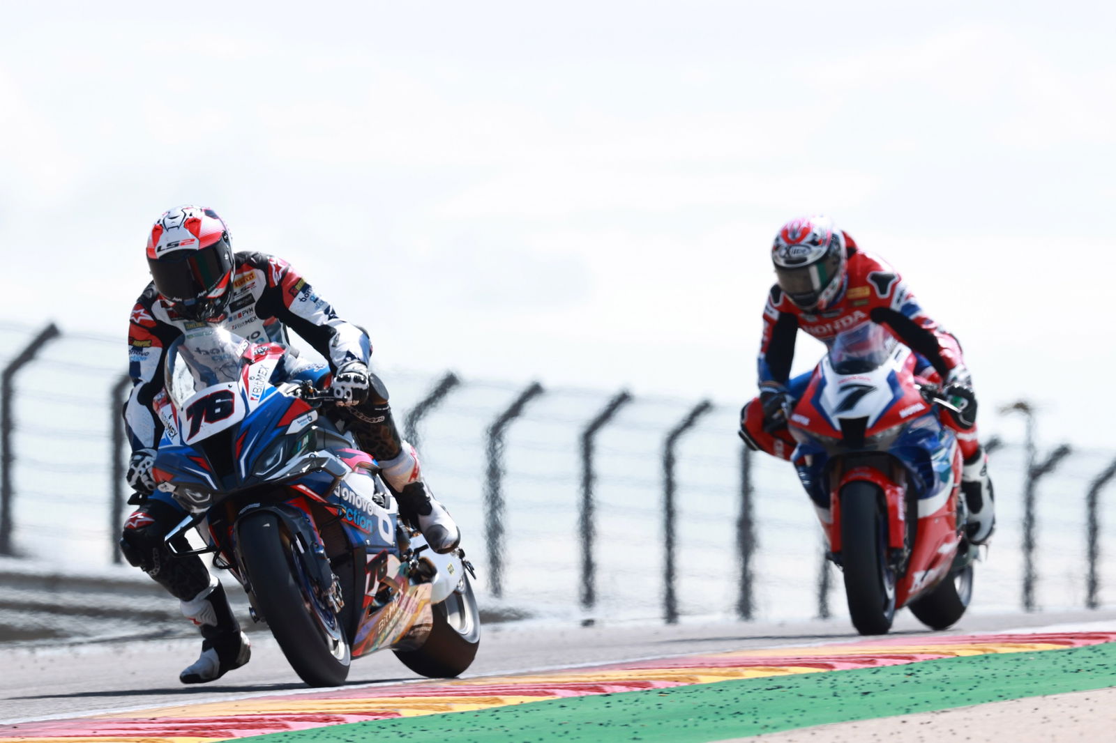 Loris Baz and Iker Lecuona, Aragon WorldSBK Race2, 10 April