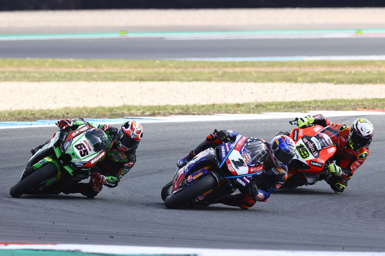 Alvaro Bautista, Jonathan Rea, Toprak Razgatlioglu WorldSBK Assen