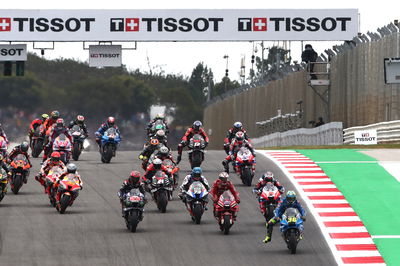 Joan Mir leads start, MotoGP race, Portuguese MotoGP. 24 April