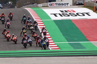 Joan Mir leads start, MotoGP race, Portuguese MotoGP. 24 April