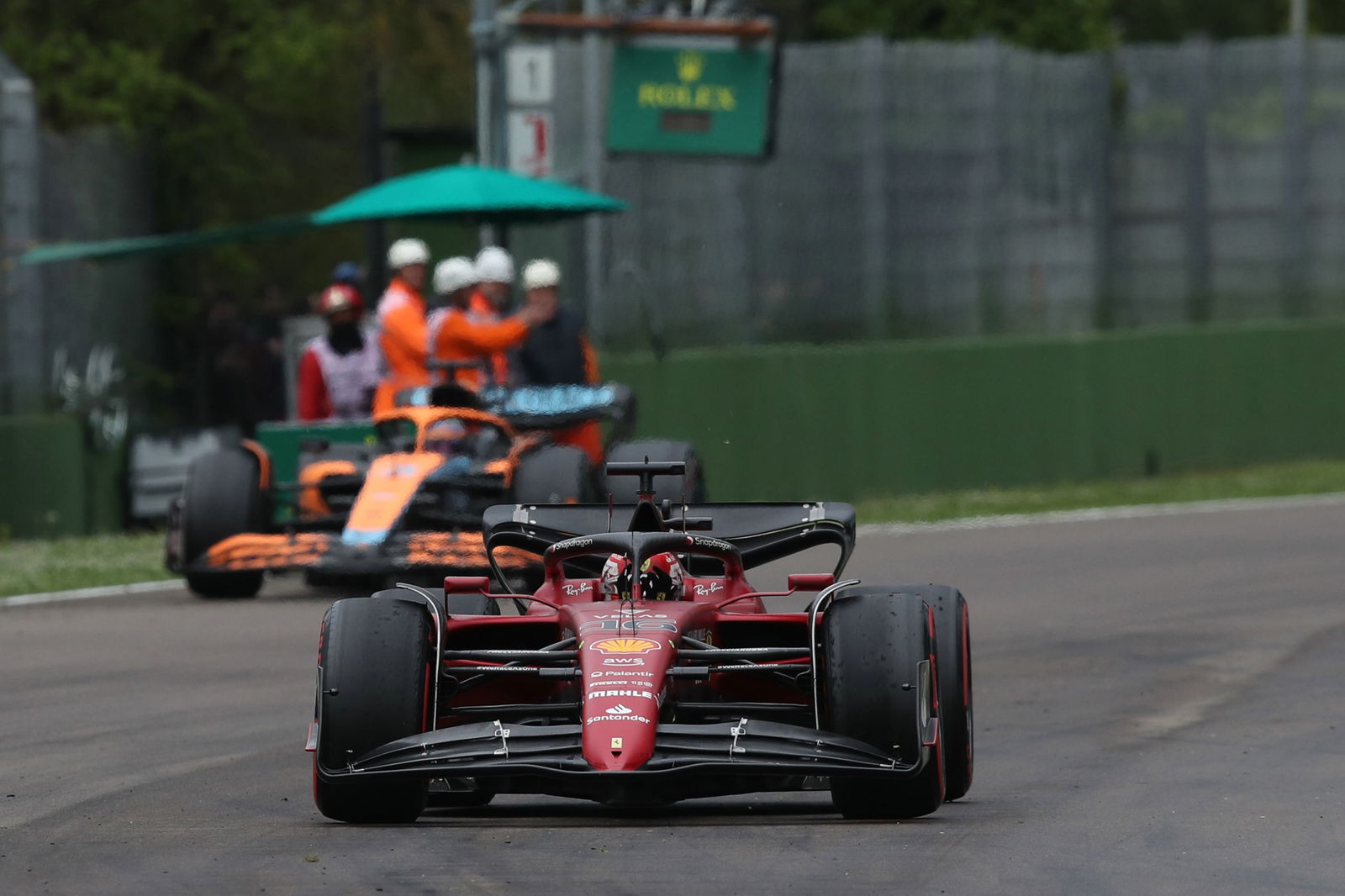 Charles Leclerc (MON) Ferrari F1-75 at the end of the race. Formula 1 World Championship, Rd 4, Emilia Romagna Grand Prix,