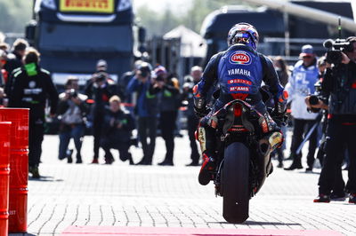 Toprak Razgatlioglu entering parc ferme, Assen WorldSBK Superpole race, 24 April