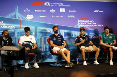 (L to R): Lewis Hamilton (GBR) Mercedes AMG F1; Pierre Gasly (FRA) AlphaTauri; Alexander Albon (THA) Williams Racing; Sergio