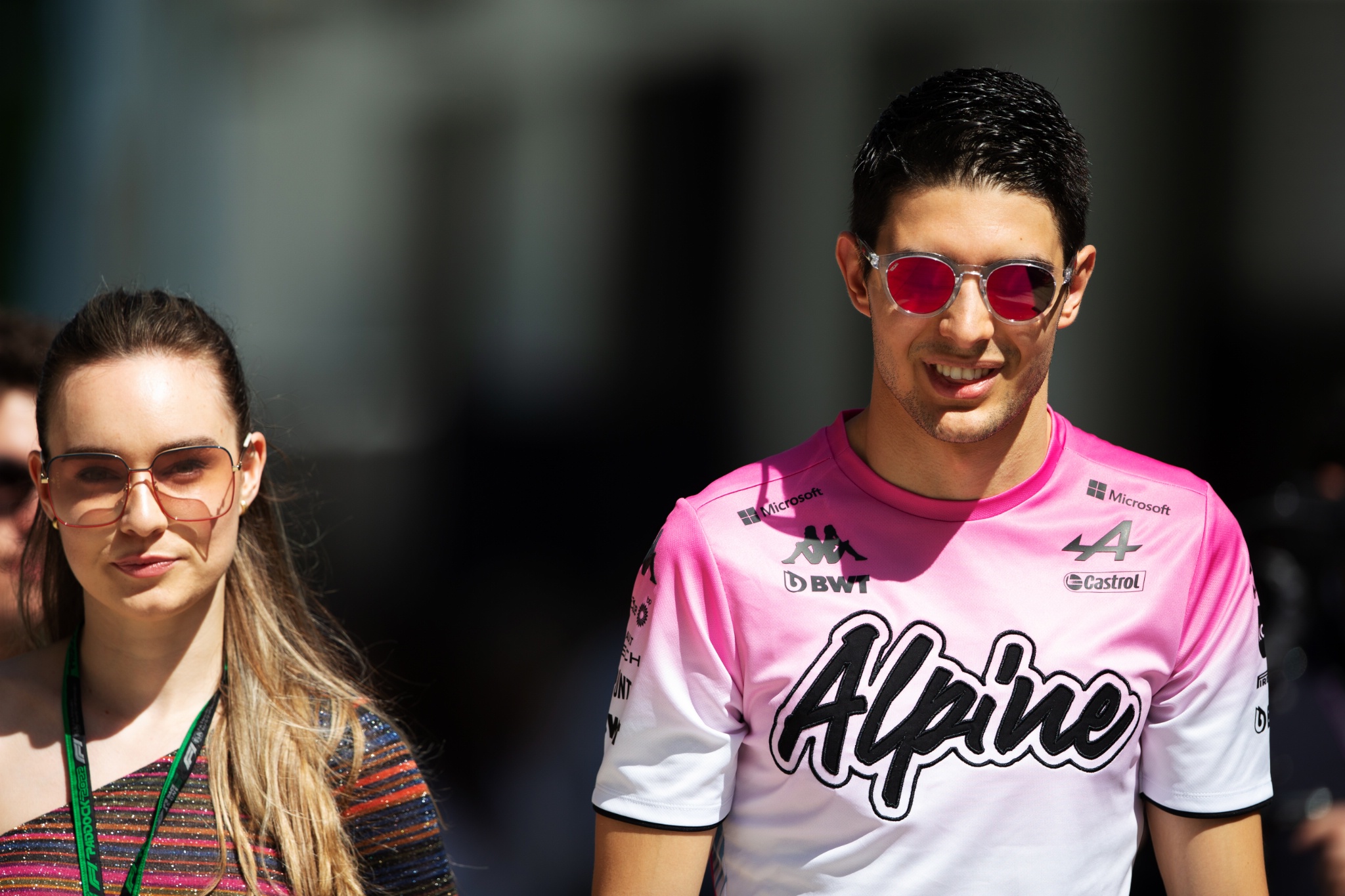 Esteban Ocon (FRA) Alpine F1 Team with his girlfriend Elena Berri (ITA). Formula 1 World Championship, Rd 5, Miami Grand
