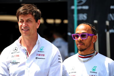 (L to R): Toto Wolff (GER) Mercedes AMG F1 Shareholder and Executive Director with Lewis Hamilton (GBR) Mercedes AMG F1.
