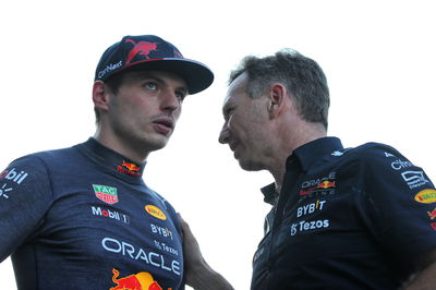 (L to R): race winner Max Verstappen (NLD) Red Bull Racing with Christian Horner (GBR) Red Bull Racing Team Principal.
