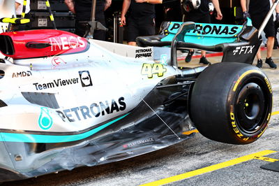 Mercedes AMG F1 W13 detail lantai. Kejuaraan Dunia Formula 1, Rd 6, Grand Prix Spanyol, Barcelona, Spanyol, Persiapan