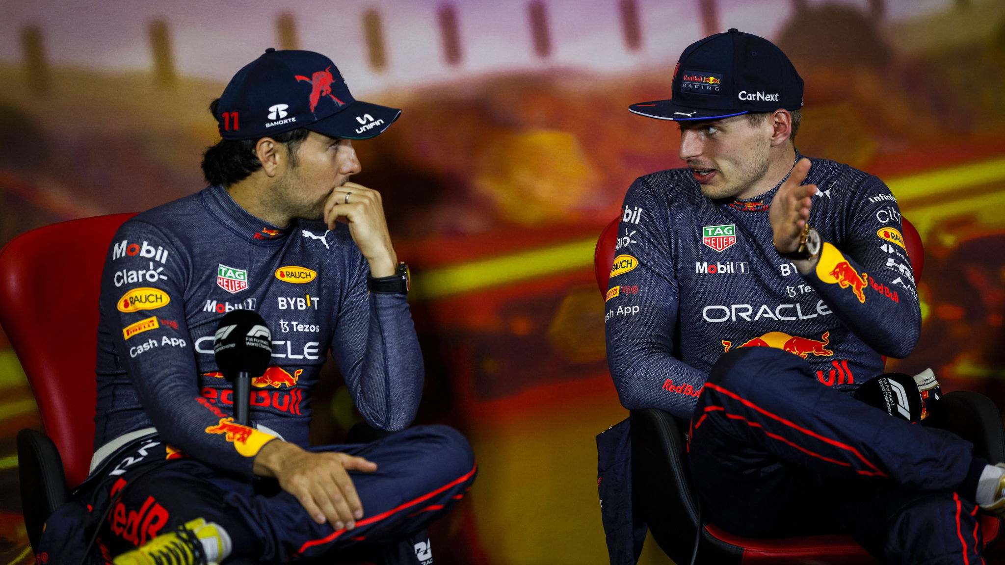(L to R): Sergio Perez (MEX) 