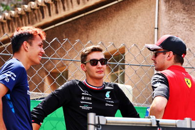 (L to R): Alexander Albon (THA) Williams Racing with George Russell (GBR) Mercedes AMG F1 and Pierre Gasly (FRA) AlphaTauri