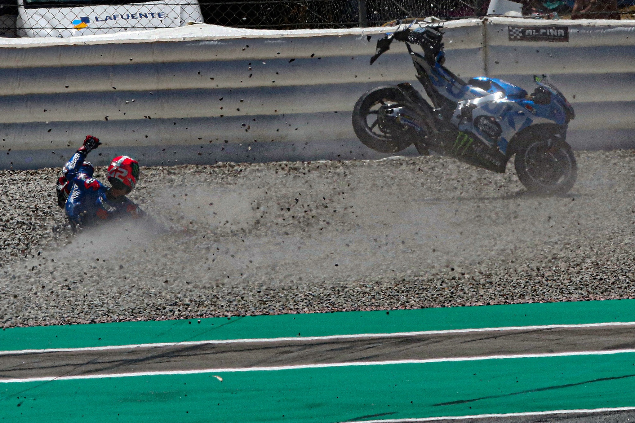 Alex Rins crash, Catalunya MotoGP. 5 July