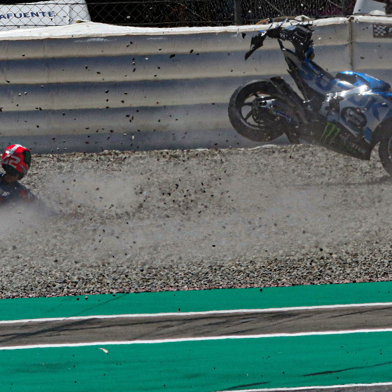 Alex Rins crash, Catalunya MotoGP. 5 July