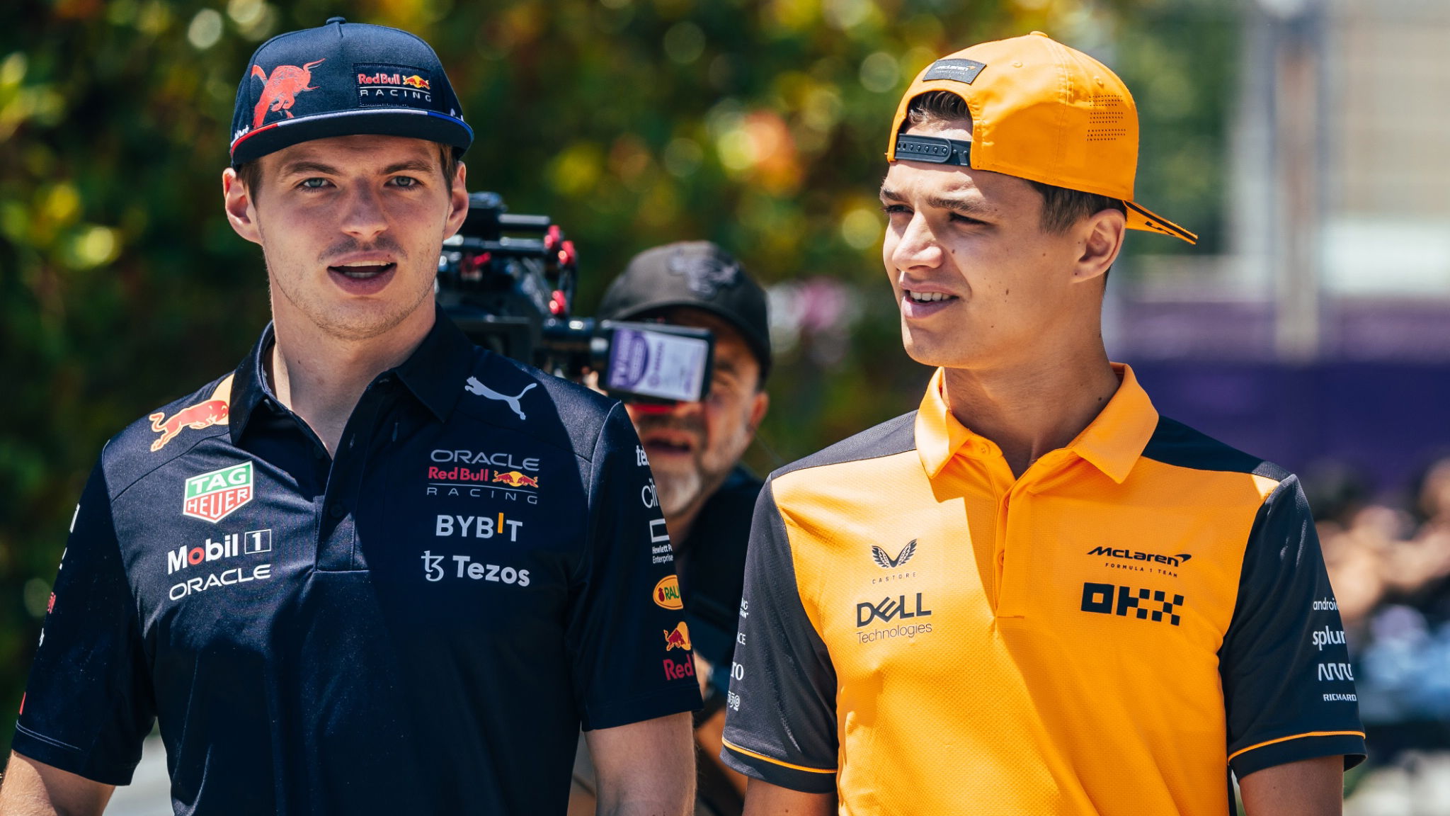 (L to R): Max Verstappen (NLD) Red Bull Racing and Lando Norris (GBR) McLaren. Formula 1 World Championship, Rd 8,