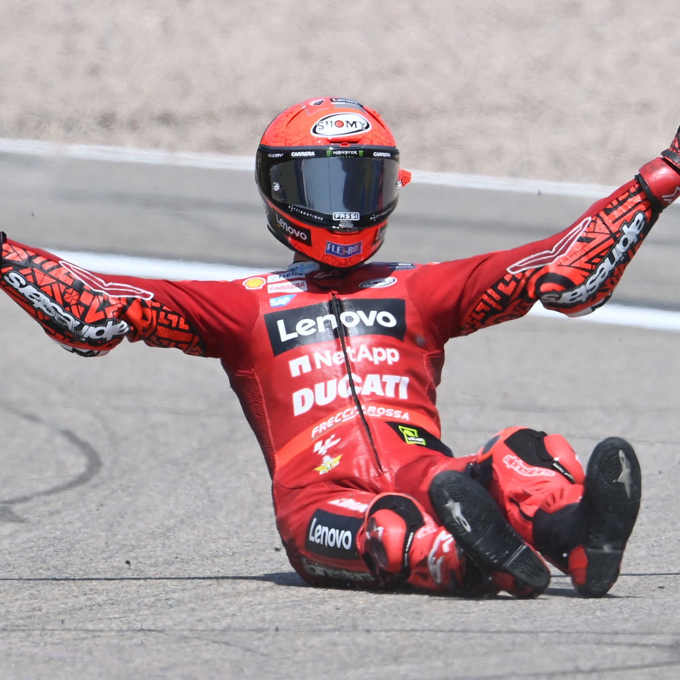 Francesco Bagnaia crash, German MotoGP race, 19 June