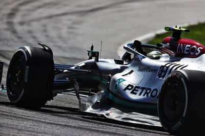 Lewis Hamilton (GBR) Mercedes AMG F1 W13 celebrates his third position at the end of the race. Formula 1 World