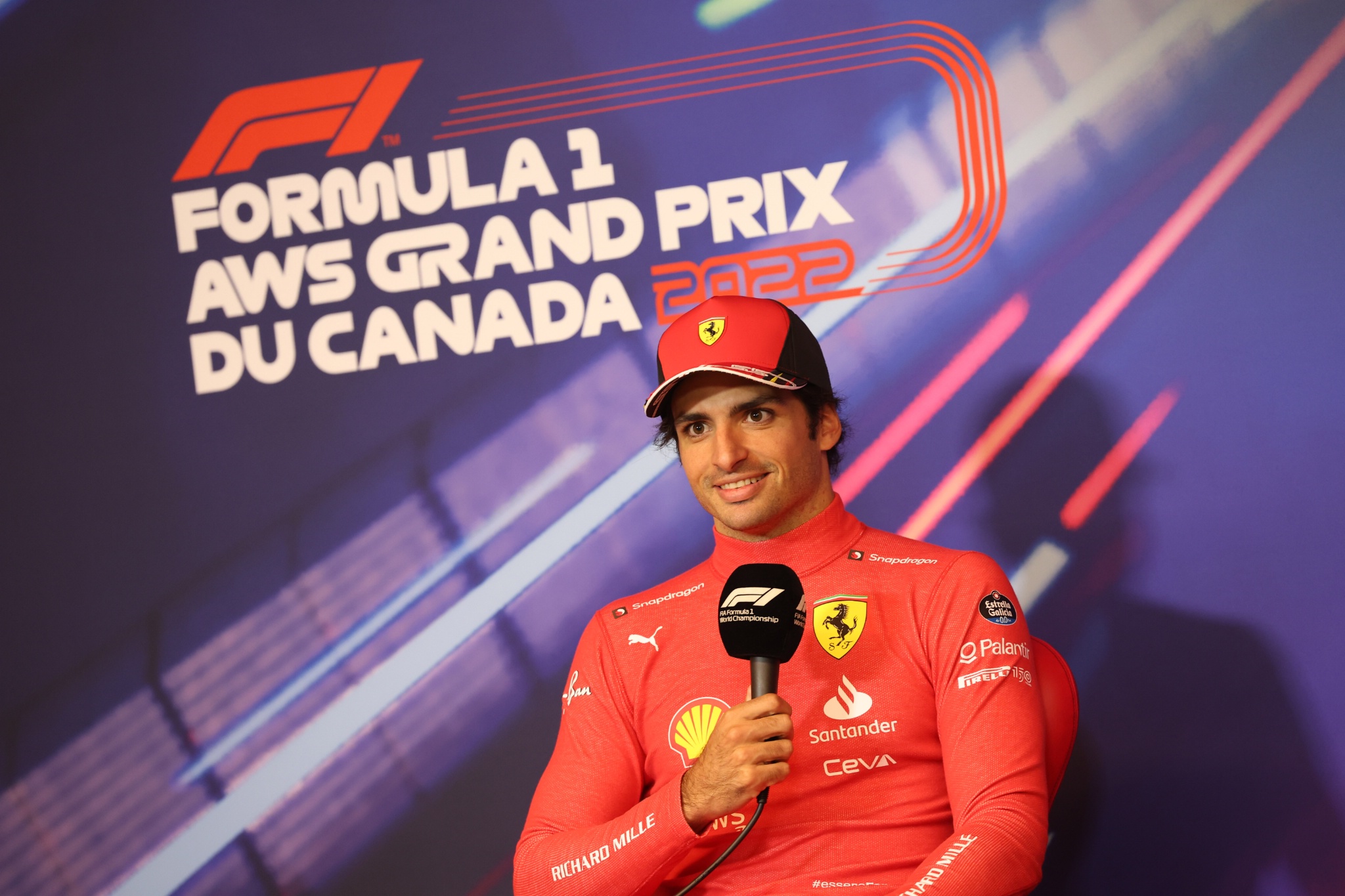 Carlos Sainz Jr (ESP) Ferrari in the post race FIA Press Conference. Formula 1 World Championship, Rd 9, Canadian Grand