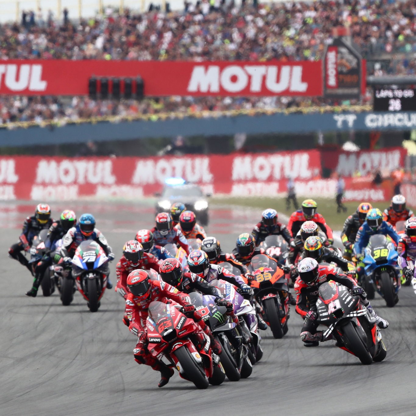 Francesco Bagnaia race start, Dutch MotoGP race, 26 June