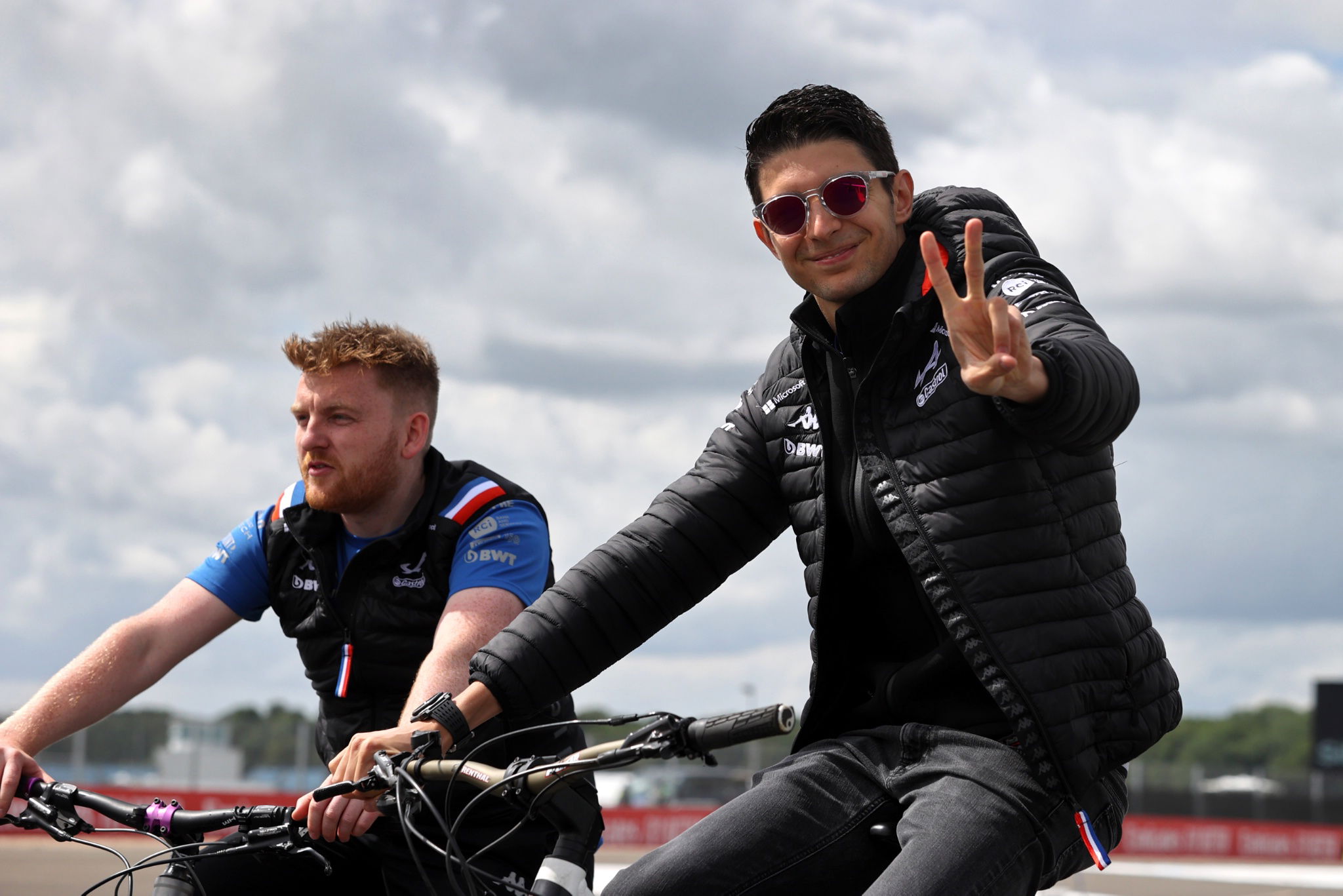 Esteban Ocon (FRA) Alpine F1 Team (Right) rides the circuit with Josh Peckett (GBR) Alpine F1 Team Race Engineer. Formula