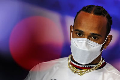 Lewis Hamilton (GBR) Mercedes AMG F1 in the FIA Press Conference. Formula 1 World Championship, Rd 10, British Grand