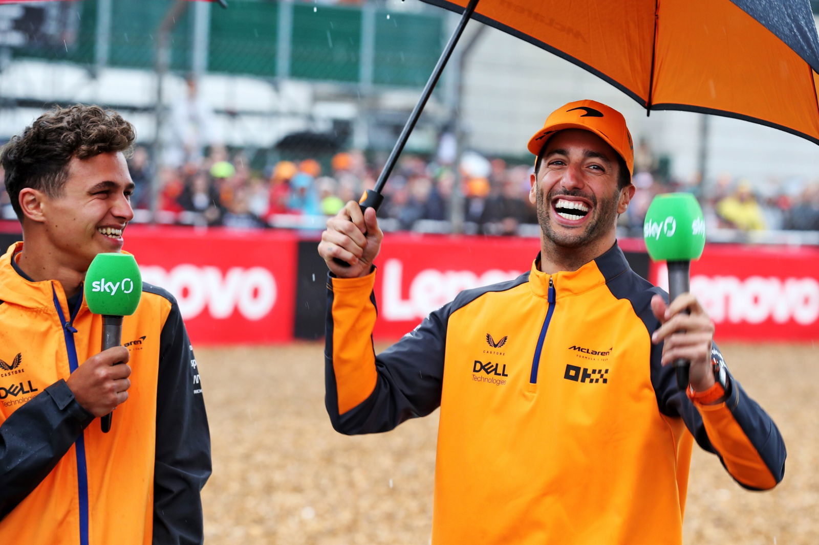 (L to R): Lando Norris (GBR) McLaren with team mate Daniel Ricciardo (AUS) McLaren. Formula 1 World Championship, Rd 10,