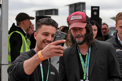 Keanu Reeves (USA) Actor (Right). Formula 1 World Championship, Rd 10, British Grand Prix, Silverstone, England,