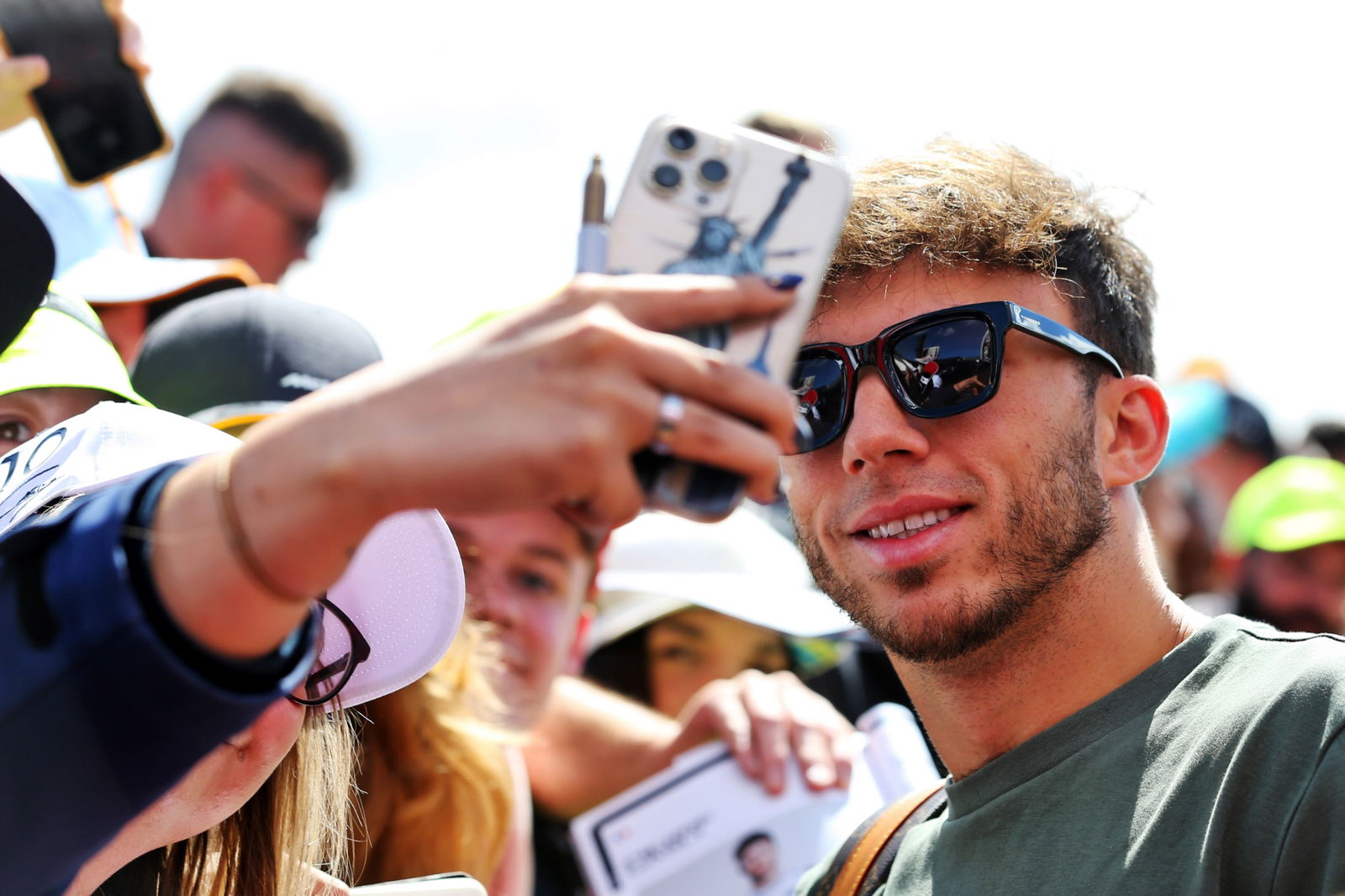 Pierre Gasly (FRA) AlphaTauri with fans. Formula 1 World Championship, Rd 10, British Grand Prix, Silverstone, England,