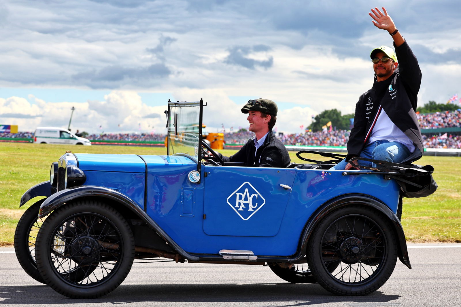 Lewis Hamilton (GBR) Mercedes AMG F1 on the drivers parade. Formula 1 World Championship, Rd 10, British Grand Prix,