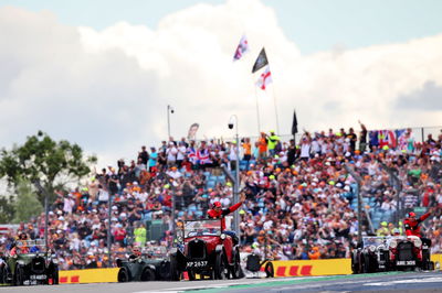 Carlos Sainz Jr (ESP) Ferrari on the drivers parade. Formula 1 World Championship, Rd 10, British Grand Prix, Silverstone,