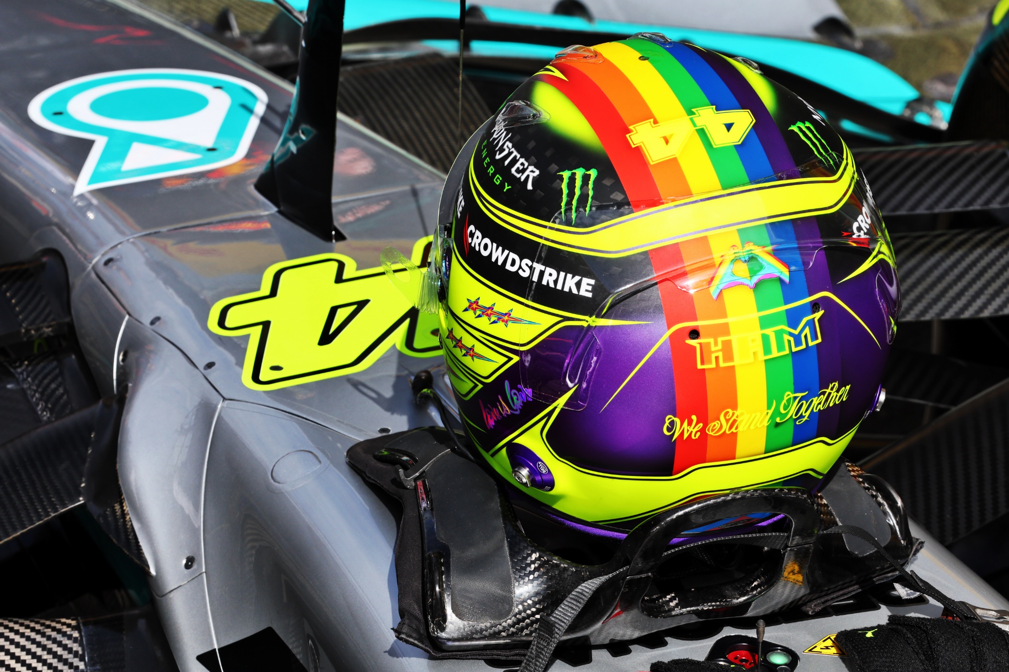 The helmet of Lewis Hamilton (GBR) Mercedes AMG F1 W13. Formula 1 World Championship, Rd 10, British Grand Prix,