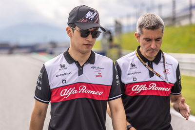 Guanyu Zhou (CHN) Alfa Romeo F1 Team walks the circuit with the team. Formula 1 World Championship, Rd 11, Austrian Grand