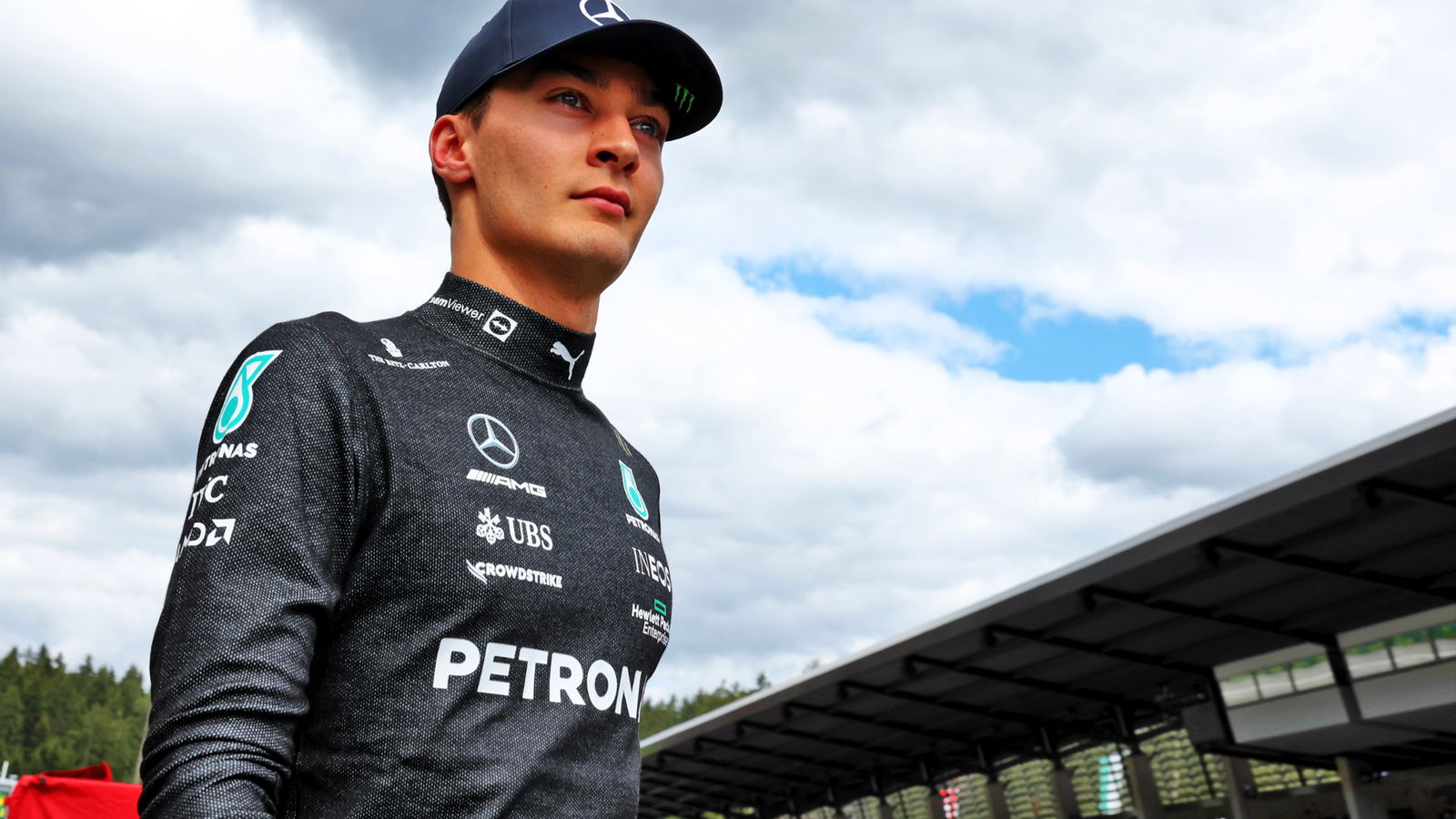 George Russell (GBR) Mercedes AMG F1 on the grid. Formula 1 World Championship, Rd 11, Austrian Grand Prix, Spielberg,