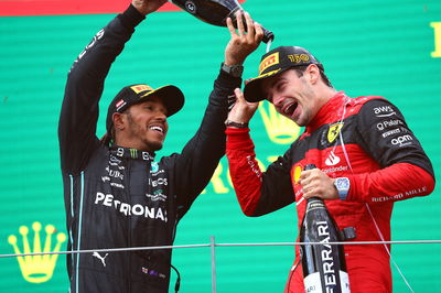 Lewis Hamilton (GBR) Mercedes AMG F1 with Charles Leclerc (MON) Ferrari. Formula 1 World Championship, Rd 11, Austrian