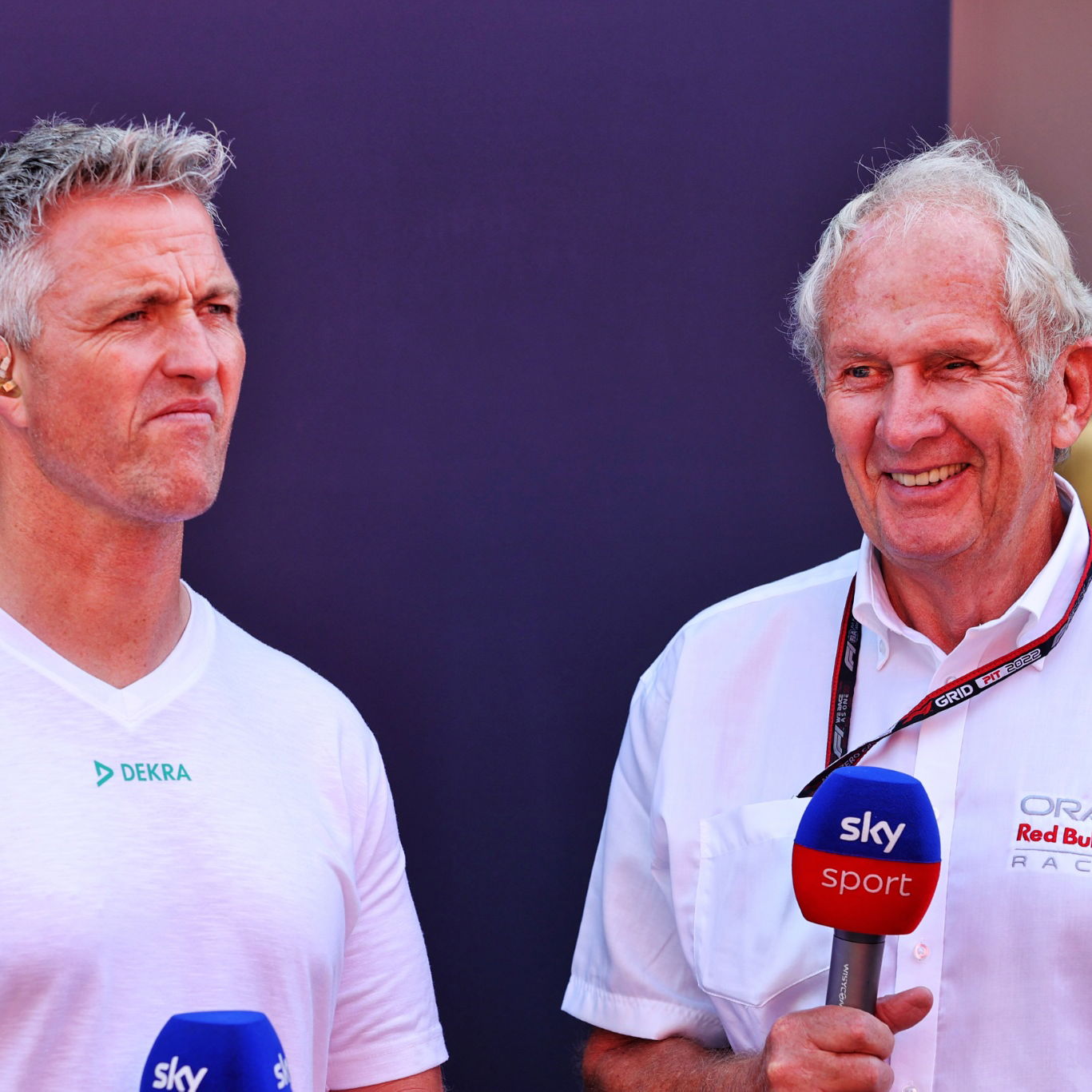 (L to R): Ralf Schumacher (GER) with Dr Helmut Marko (AUT) Red Bull Motorsport Consultant. Formula 1 World Championship,