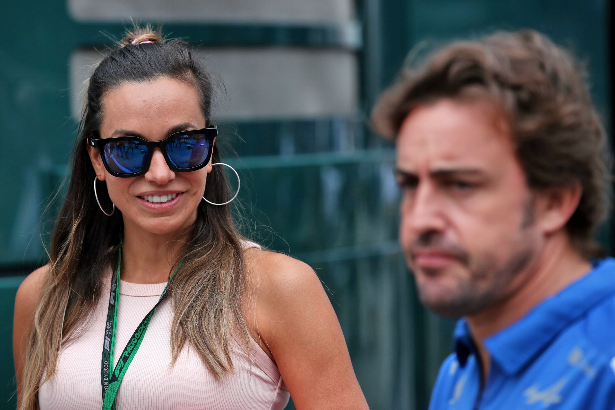 Andrea Schlager (AUT) Journalist with herr boyfriend Fernando Alonso (ESP) Alpine F1 Team. Formula 1 World Championship,