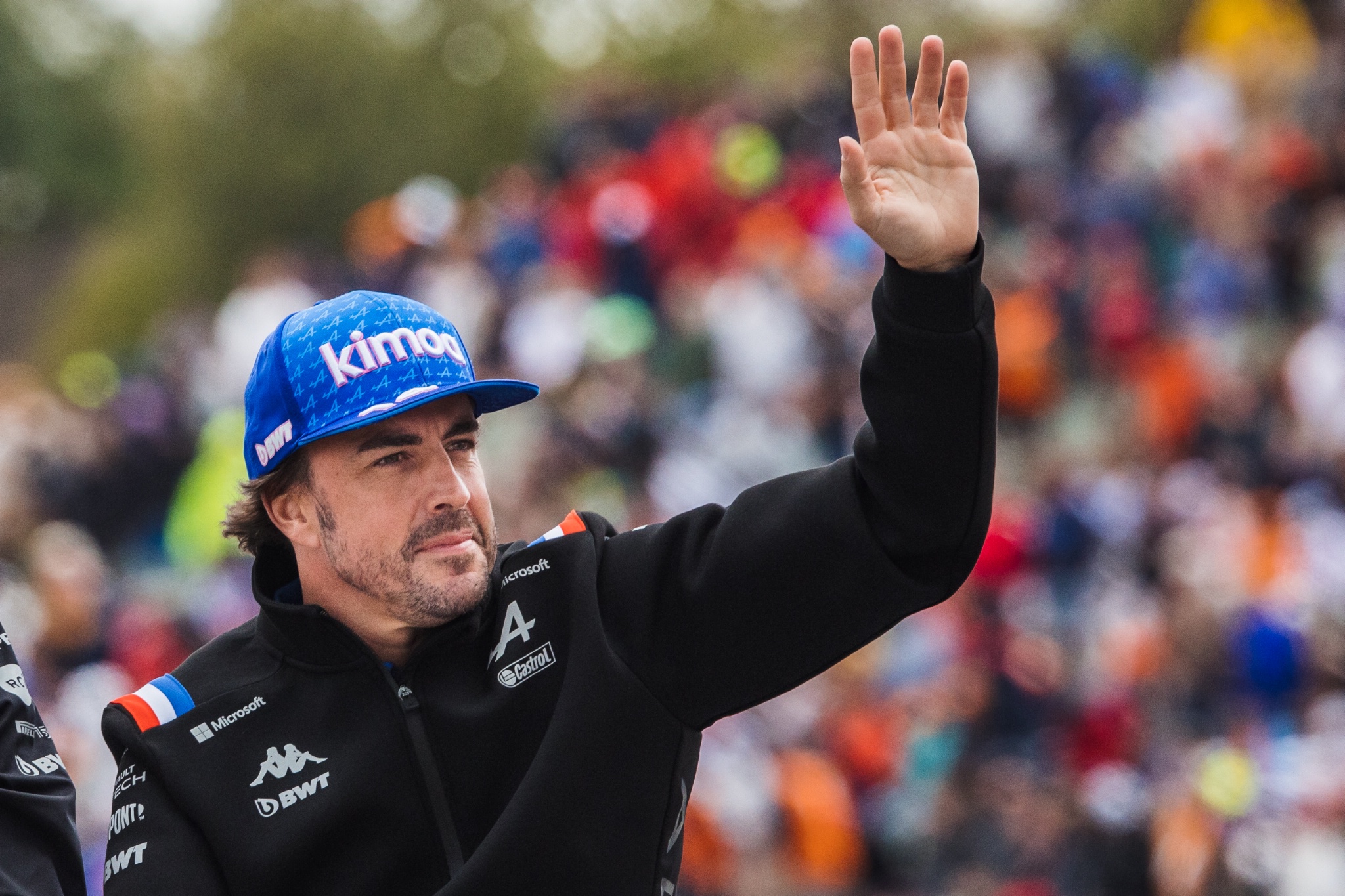Fernando Alonso (ESP) Alpine F1 Team on the drivers parade. Formula 1 World Championship, Rd 13, Hungarian Grand Prix,