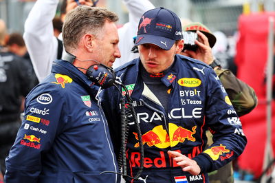 (L to R): Christian Horner (GBR) Red Bull Racing Team Principal with Max Verstappen (NLD) Red Bull Racing on the grid.