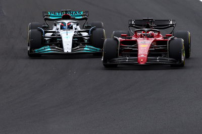 George Russell (GBR), Mercedes AMG F1 and Charles Leclerc (FRA), Scuderia Ferrari Formula 1 World Championship, Rd 13,