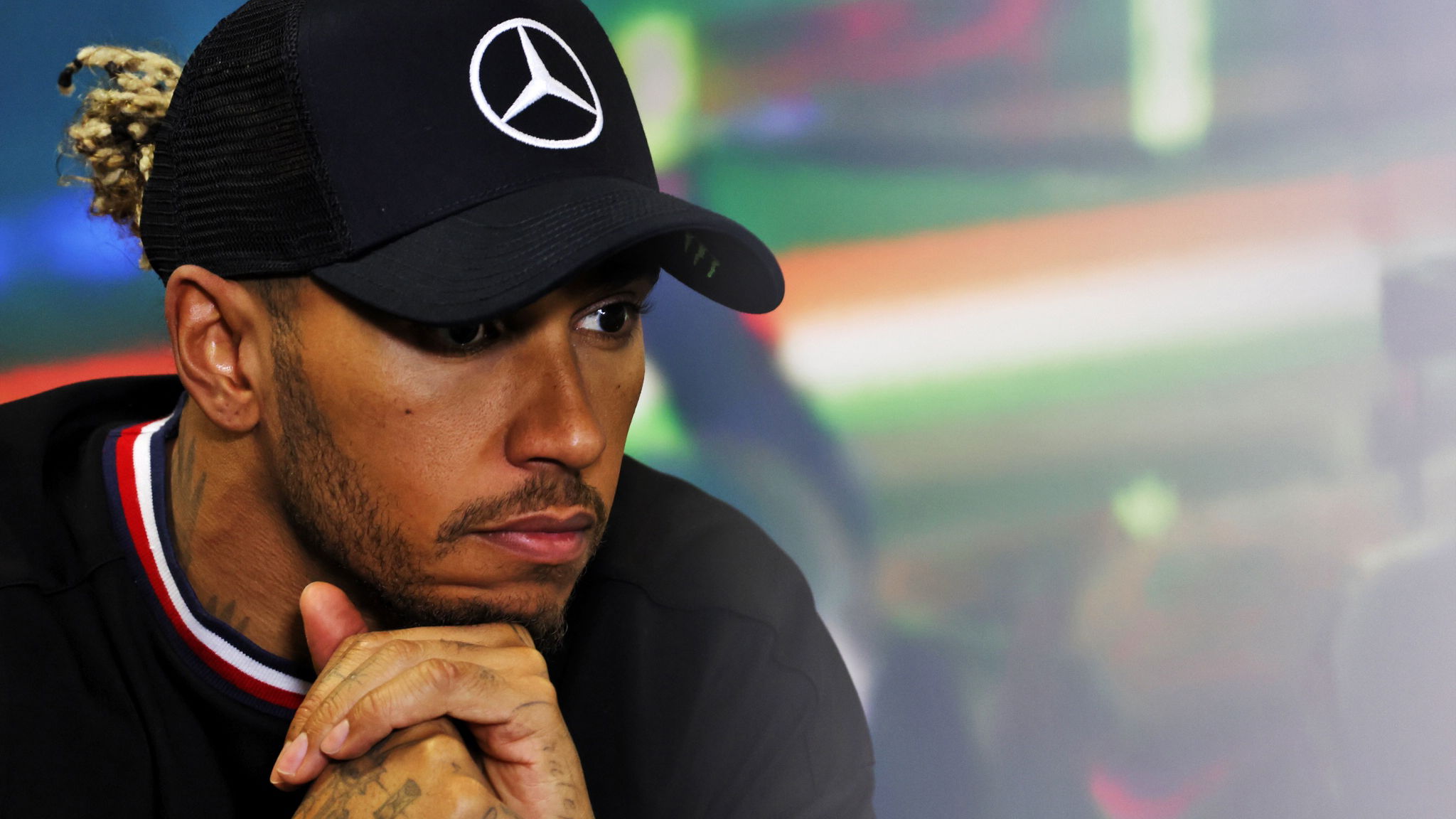 Lewis Hamilton (GBR) Mercedes AMG F1 in the post race FIA Press Conference. Formula 1 World Championship, Rd 13, Hungarian